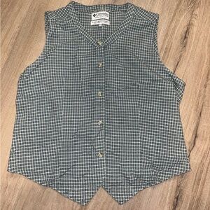 Coumbia Sportswear Green Plaid Check Vest